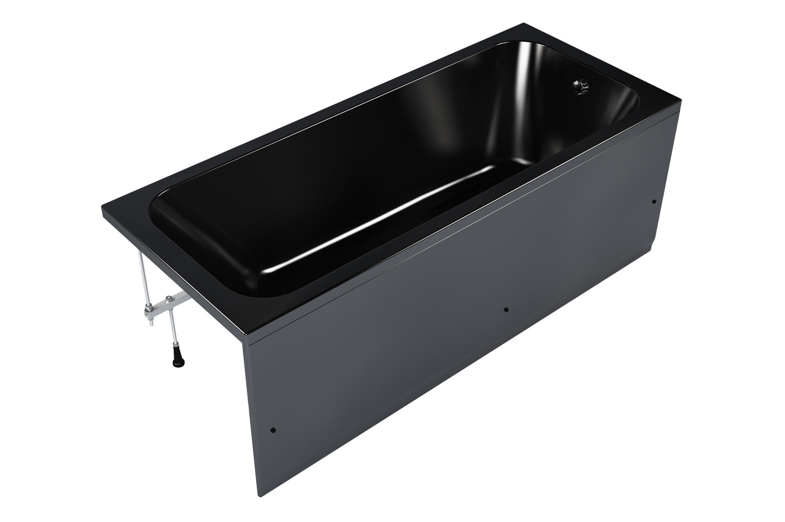 Акриловая ванна 170x70см Strict Black, выразительный черный цвет