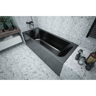 Акриловая ванна 170x70см Strict Black, выразительный черный цвет
