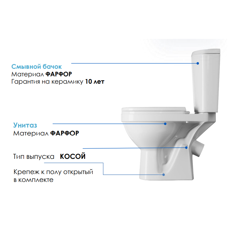 Унитаз-компакт Rosa Дон для людей с ограниченными возможностями