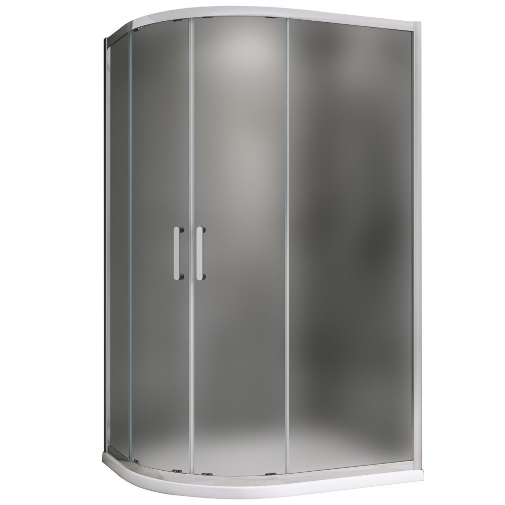 Душевой уголок 110x80x195см ABBER Schwarzer Diamant AG01118M профиль хром, стекло матовое, универсальная установка