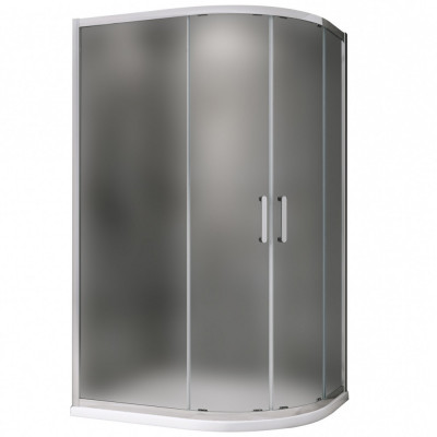 Душевой уголок 110x80x195см ABBER Schwarzer Diamant AG01118M профиль хром, стекло матовое, универсальная установка