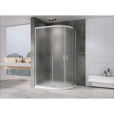 Душевой уголок 110x80x195см ABBER Schwarzer Diamant AG01118M профиль хром, стекло матовое, универсальная установка