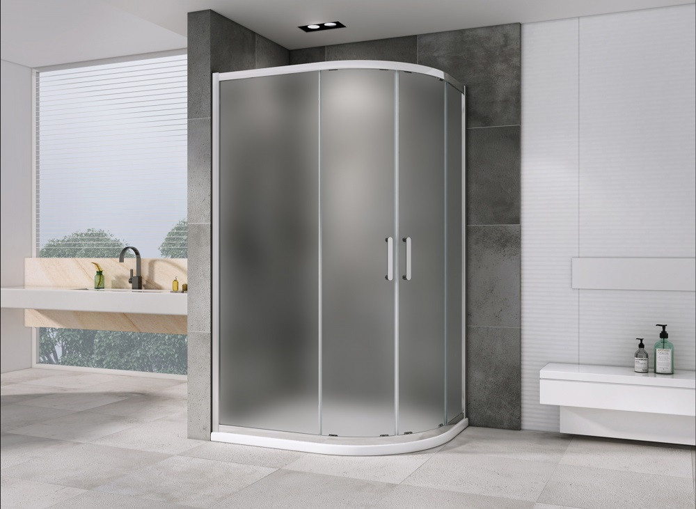 Душевой уголок 110x80x195см ABBER Schwarzer Diamant AG01118M профиль хром, стекло матовое, универсальная установка