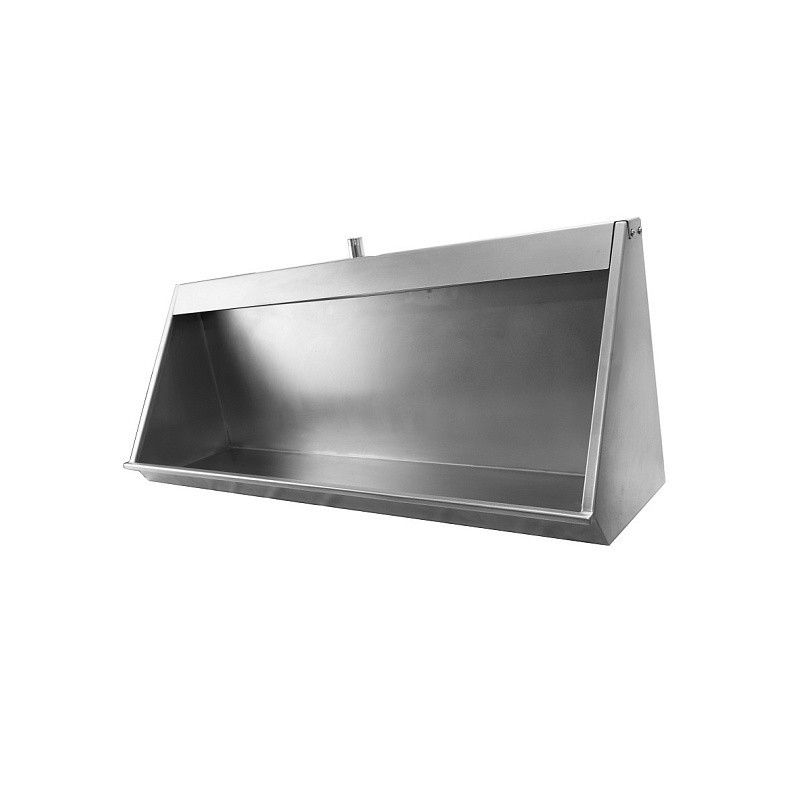 Настенный антивандальный коллективный писсуар из нержавеющей стали правый 1,6м ТРУГОР 00-00026713