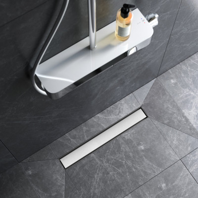 Трап для душа линейный AM.PM Masterflow Tile, универсальный затвор, 50 см, двухсторонняя вставка хром