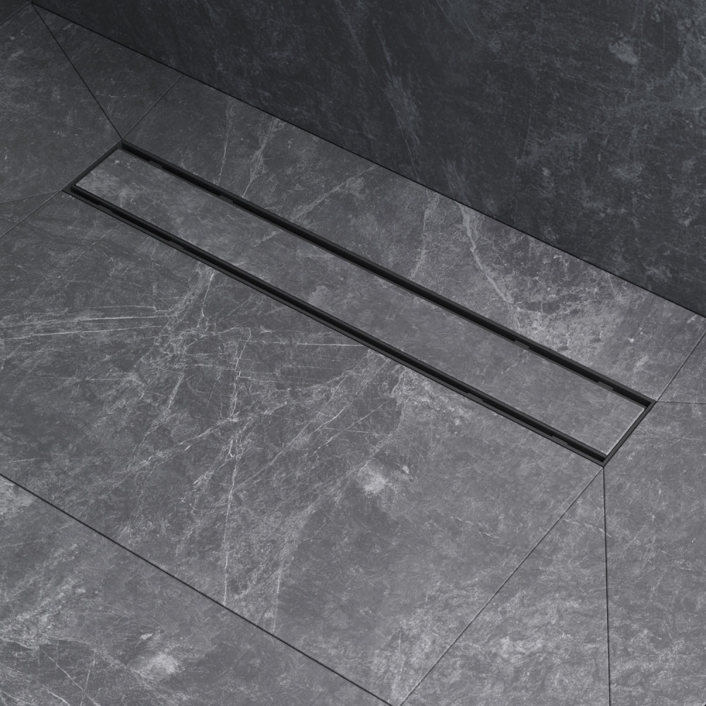 Трап для душа линейный, универсальный затвор Tile, 50 см черный Am.pm W02SC-U11-050-04BM