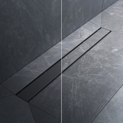 Трап для душа линейный, универсальный затвор Tile, 70 см черный Am.pm W02SC-U11-070-04BM