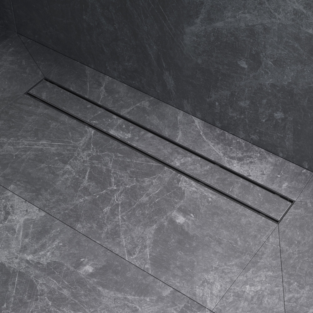 Трап для душа линейный, универсальный затвор Tile, 70 см черный Am.pm W02SC-U11-070-04BM