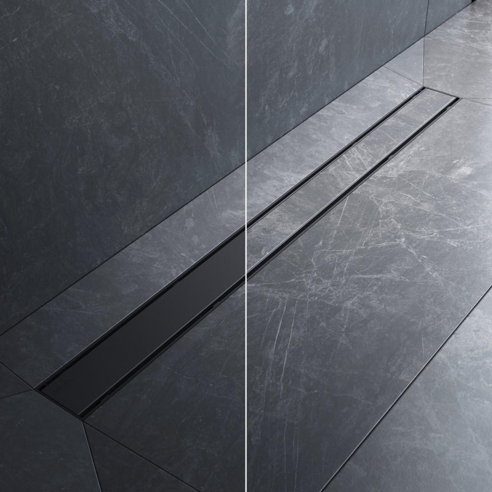 Трап для душа линейный, универсальный затвор Tile, 90 см черный Am.pm W02SC-U11-090-04BM