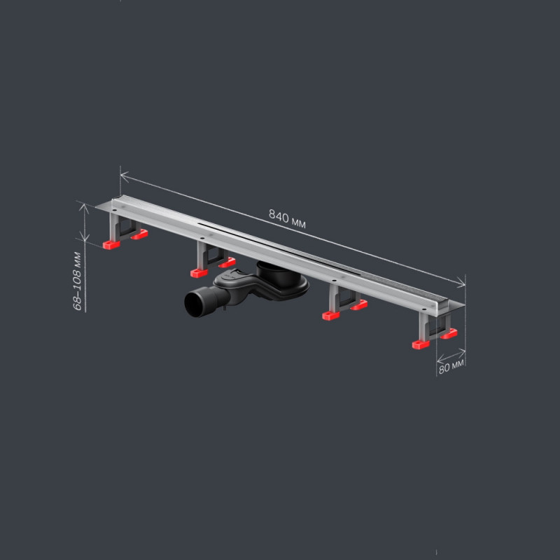 Трап для душа линейный, универсальный затвор Slim line, 80 см Am.pm W01SC-S11-080-05SB