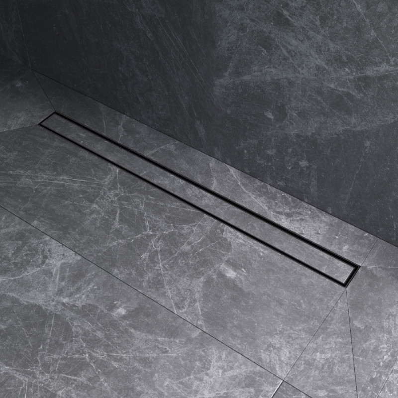 Трап для душа линейный, универсальный затвор Tile, 90 см черный Am.pm W01SC-U11-090-04BM