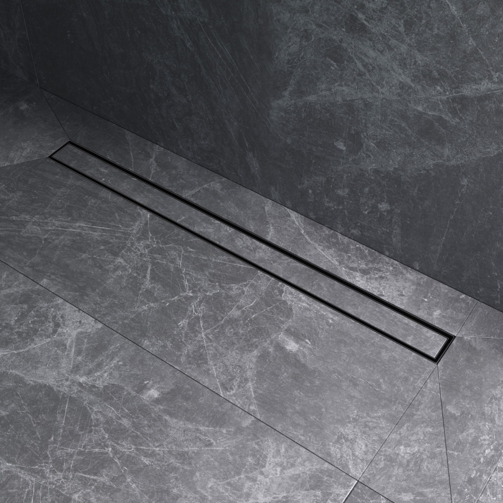 Трап для душа линейный, универсальный затвор Tile, 90 см черный Am.pm W01SC-U11-090-04BM
