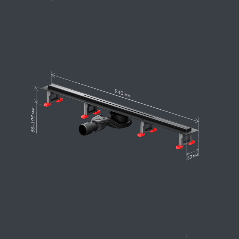 Трап для душа линейный, универсальный затвор Slim line, 80 см черный Am.pm W01SC-S11-080-05BM