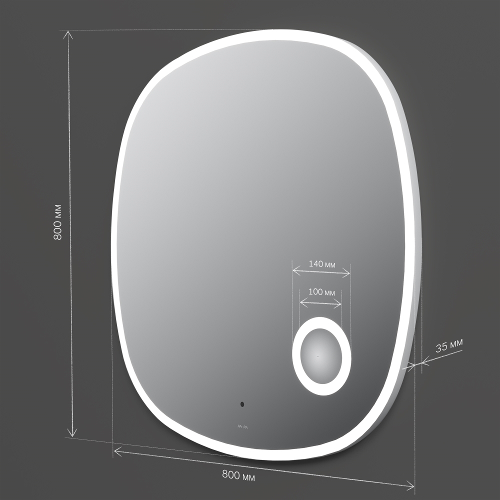 Зеркало с LED подсветкой 80см Am.pm Func M8FMOX0803SA