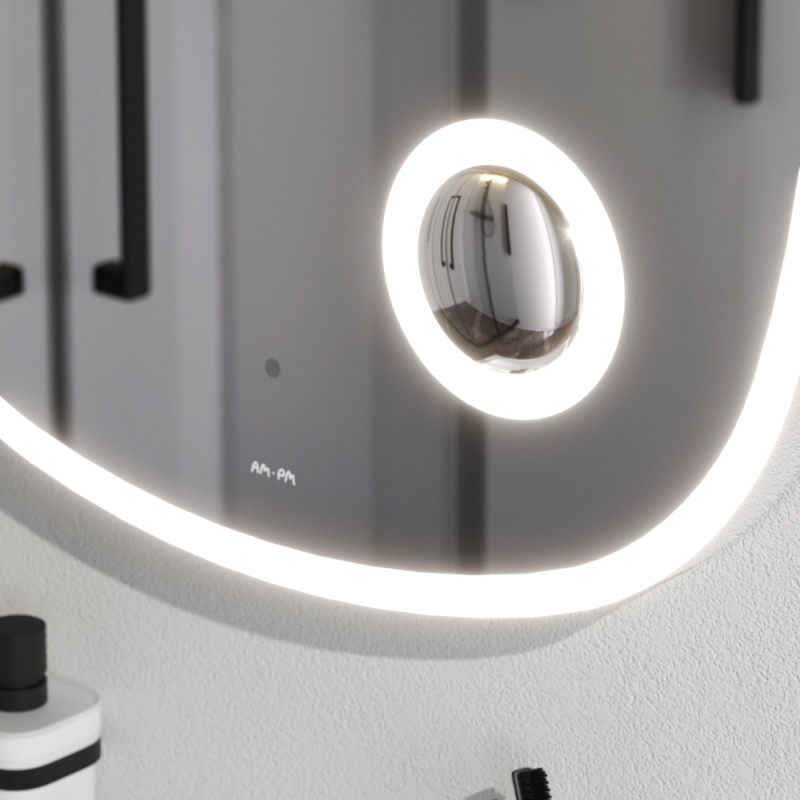 M8FMOX0653SA Func, Зеркало настенное с контурной LED-подсветкой, ИК сенсором и косметическим зеркало