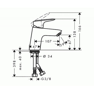 Смеситель для умывальника, Logis, Hansgrohe 71071000