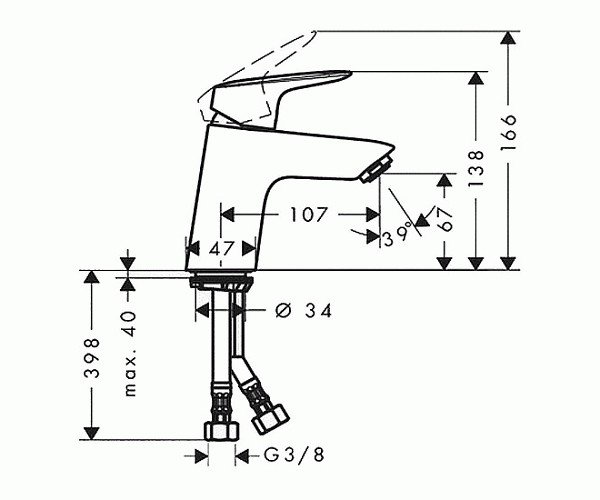 Смеситель для умывальника, Logis, Hansgrohe 71071000