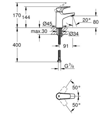 Смеситель для раковины BauFlow Grohe 23752000