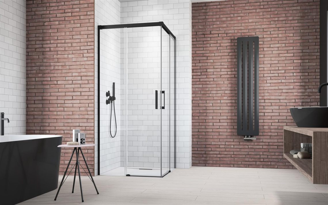 Душевой уголок Radaway Idea Black KDD черный/прозрачное, душевая дверь 100 правая для комбинации