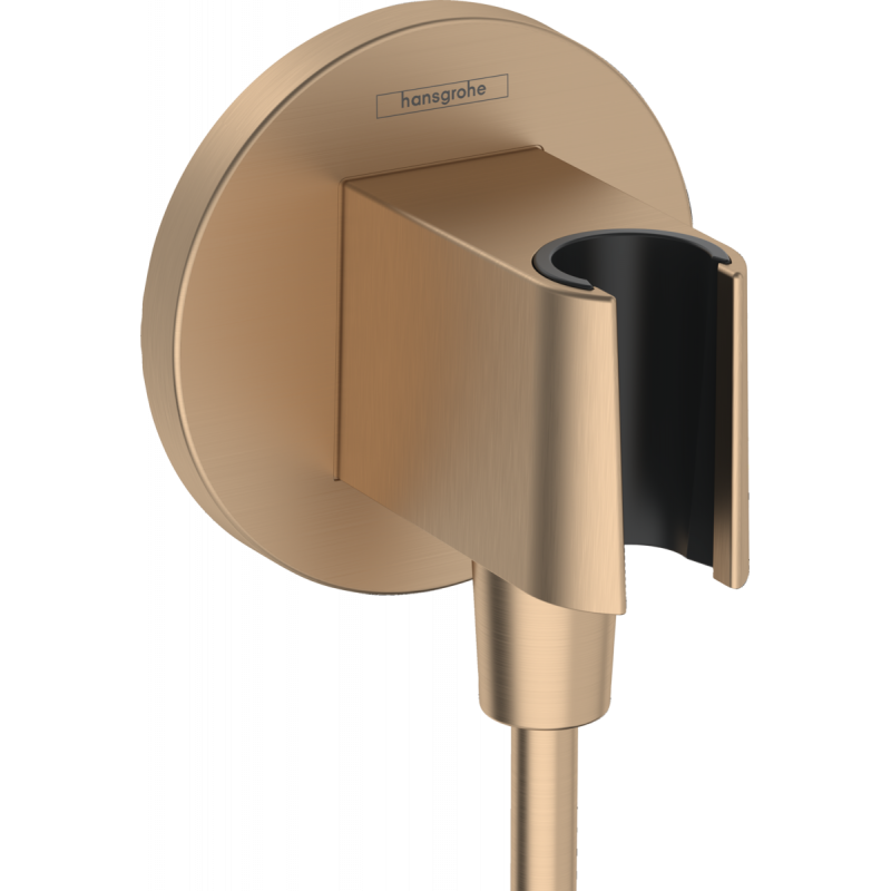 Шланговое соединение с держателем Hansgrohe Fixfit S, матовая брашированная бронза, 26888140