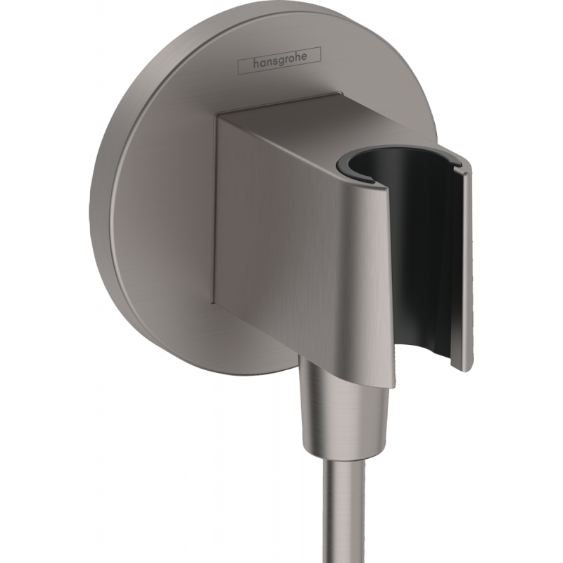 Шланговое соединение с держателем Hansgrohe Fixfit S, брашированная черный, 26888340