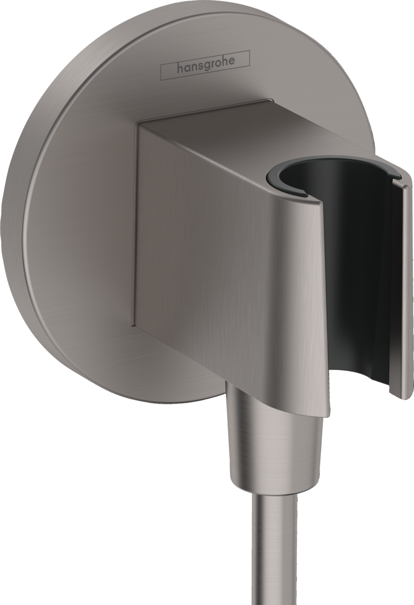 Шланговое соединение с держателем Hansgrohe Fixfit S, брашированная черный, 26888340