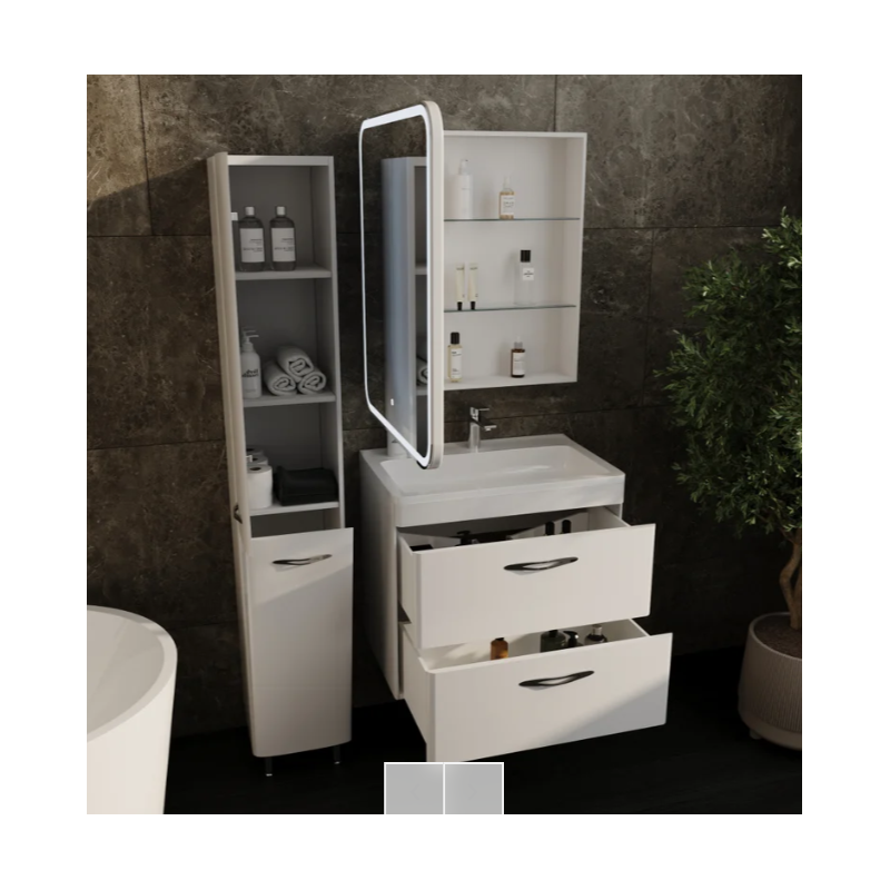 Зеркало-шкаф 700x800мм Style Line Каре L 70 с подсветкой