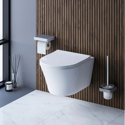 Унитаз подвесной Damixa Skyline DX35C1700SC безободковый с сиденьем микролифт, белый
