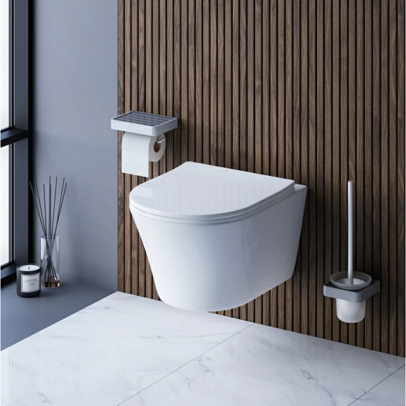 Унитаз подвесной Damixa Skyline DX35C1700SC безободковый с сиденьем микролифт, белый