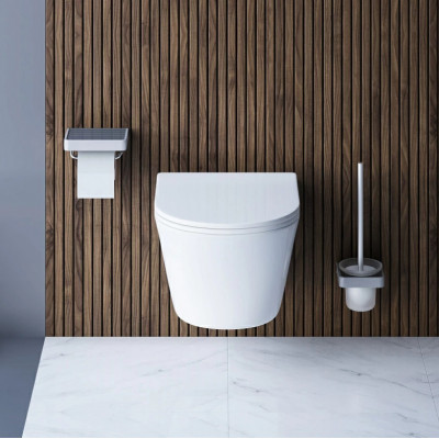 Унитаз подвесной Damixa Skyline DX35C1700SC безободковый с сиденьем микролифт, белый