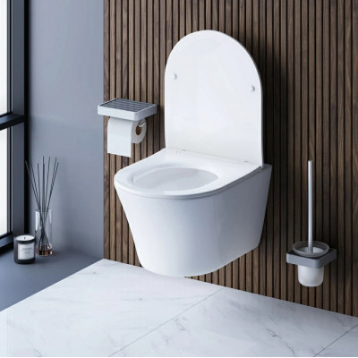 Унитаз подвесной Damixa Skyline DX35C1700SC безободковый с сиденьем микролифт, белый