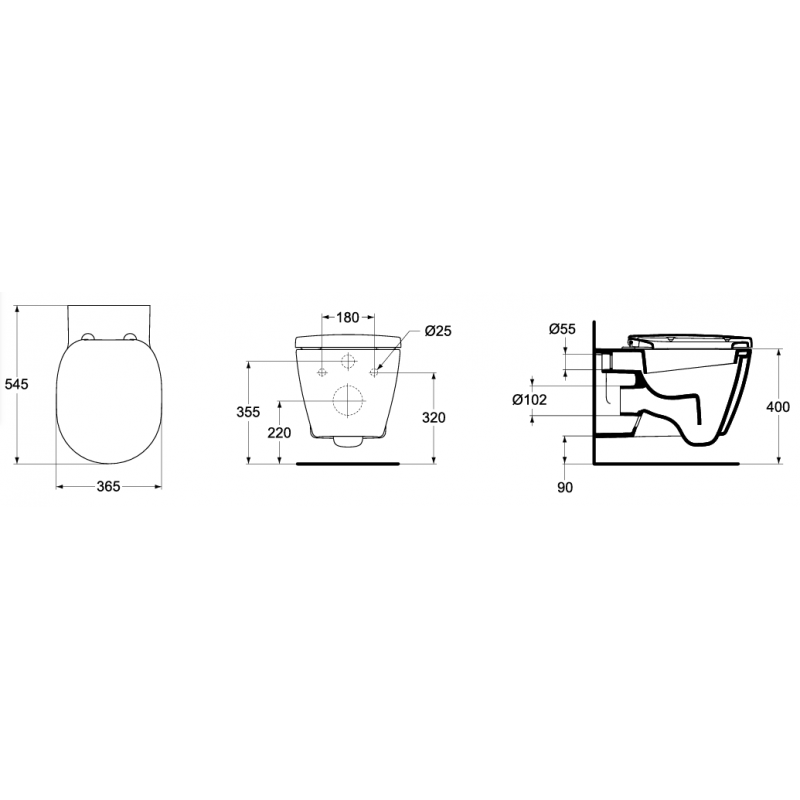 Подвесной унитаз Ideal Standard Connect с полочкой E804501