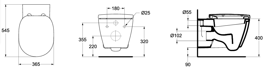 Подвесной унитаз Ideal Standard Connect с полочкой E804501
