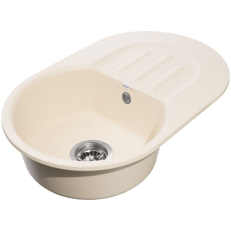 Мойка комп. GRANFEST SMART GF-SM685L (681*433) Бежевый овальная с крылом
