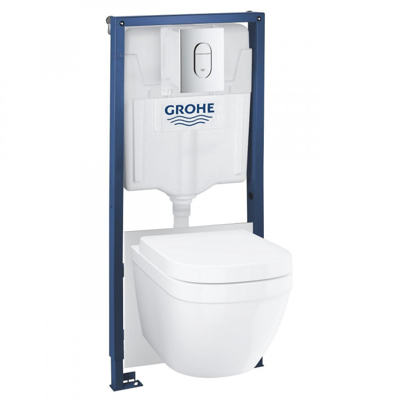Система инсталляции GROHE Rapid SL с подвесным унитазом и клавишей Arena Cosmopolitan
