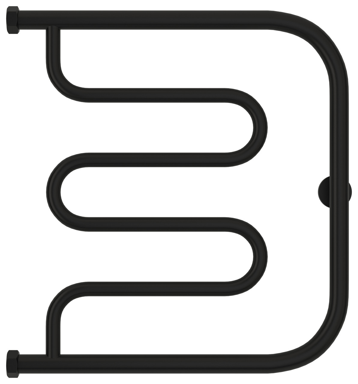 Полотенцесушитель водяной Сунержа Лира+ 500x500 с технологией ПолимерПроект, черный матовый