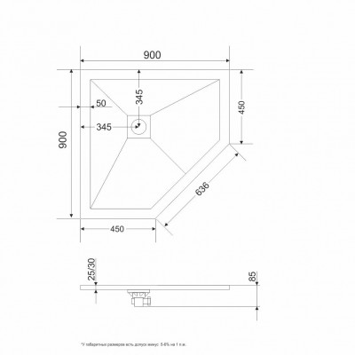 Душевой поддон 90х90х8.5 см, RGW, ST/T-WДушевой поддон 90x90
