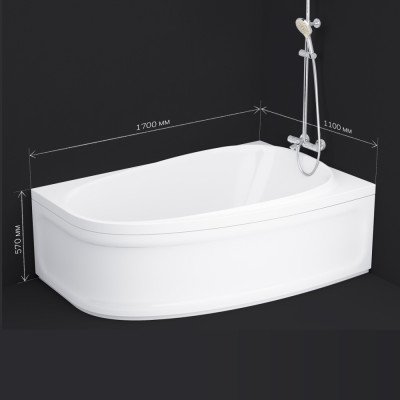 Акриловая ванна левая белая 170х110х46см Am.pm Like W80A-170L110W-A