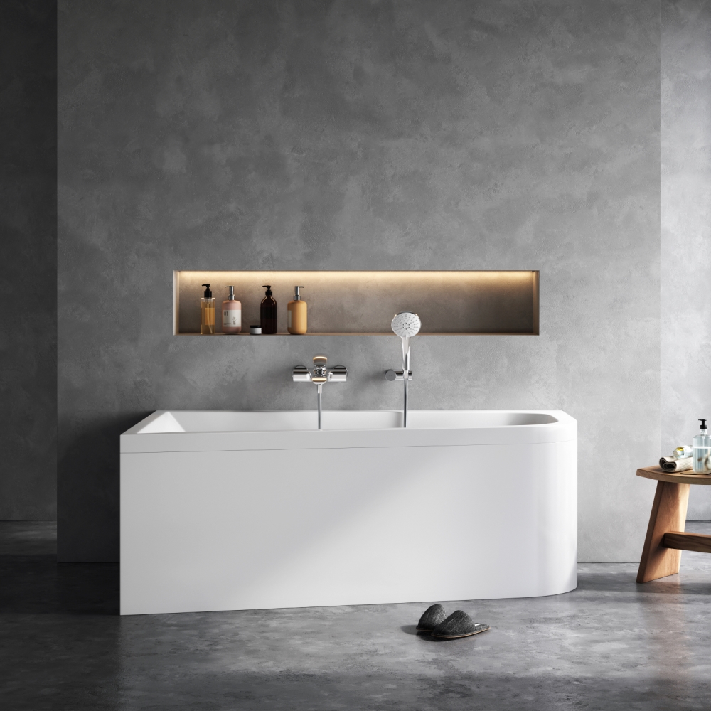 Акриловая ванна левая белая 160х100х45см Am.pm Spirit W72A-160L100W-A2