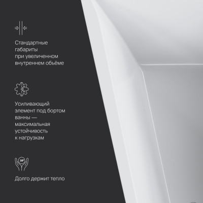 Акриловая ванна левая белая 160х100х45см Am.pm Spirit W72A-160L100W-A2