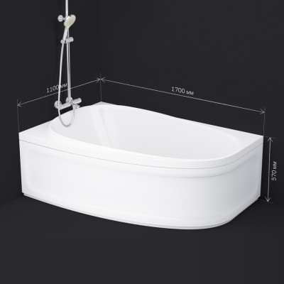 Акриловая ванна правая белая 170х110х46см Am.pm Like W80A-170R110W-A
