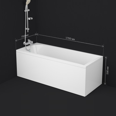 Акриловая ванна белая 169х75х47см Am.pm Spirit W72A-170-075W-A2