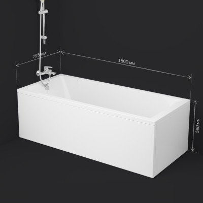 Акриловая ванна белая 180x80см Am.pm Gem W93A-180-080W-A