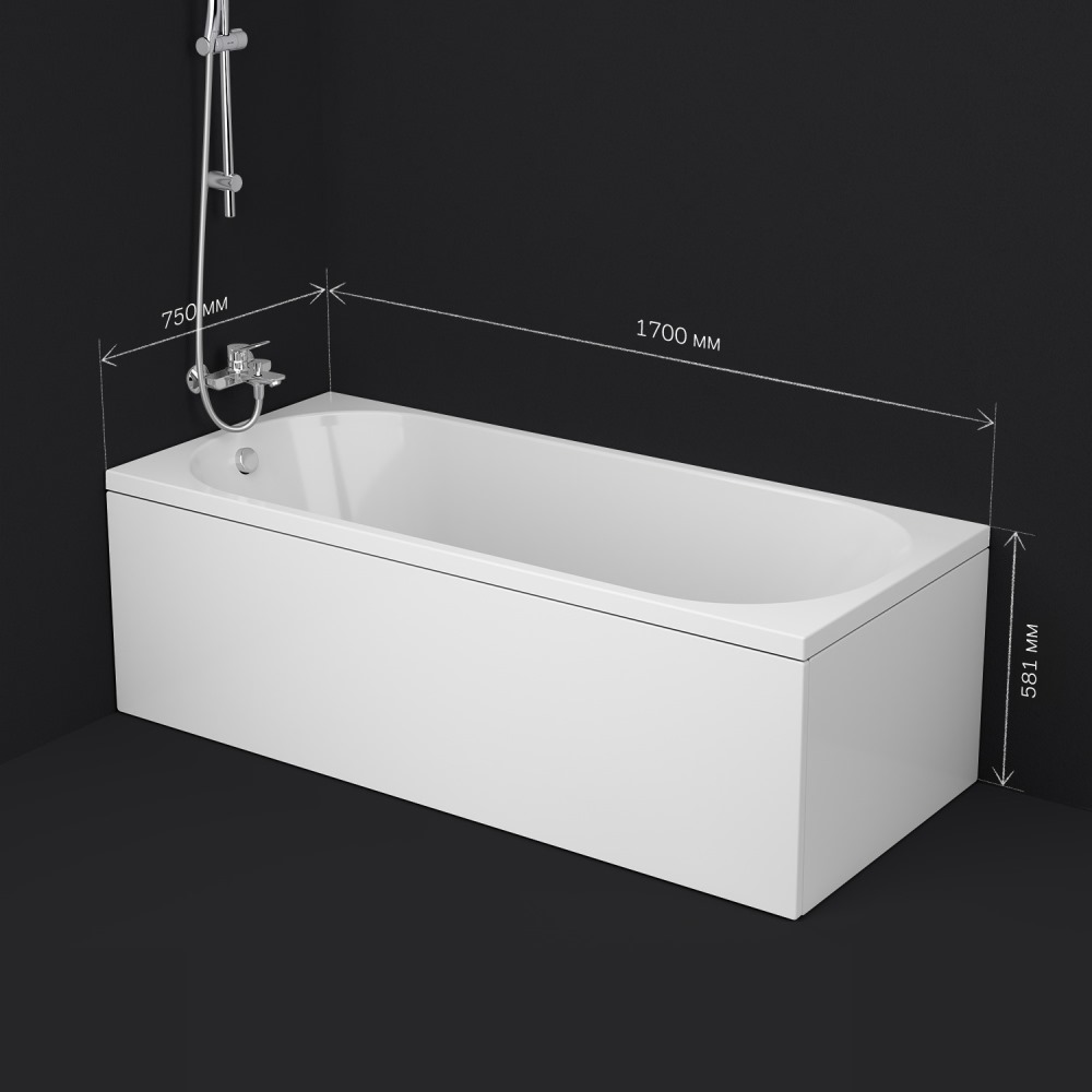 Акриловая ванна белая 170x75см Am.pm X-Joy W94A-170-075W-A