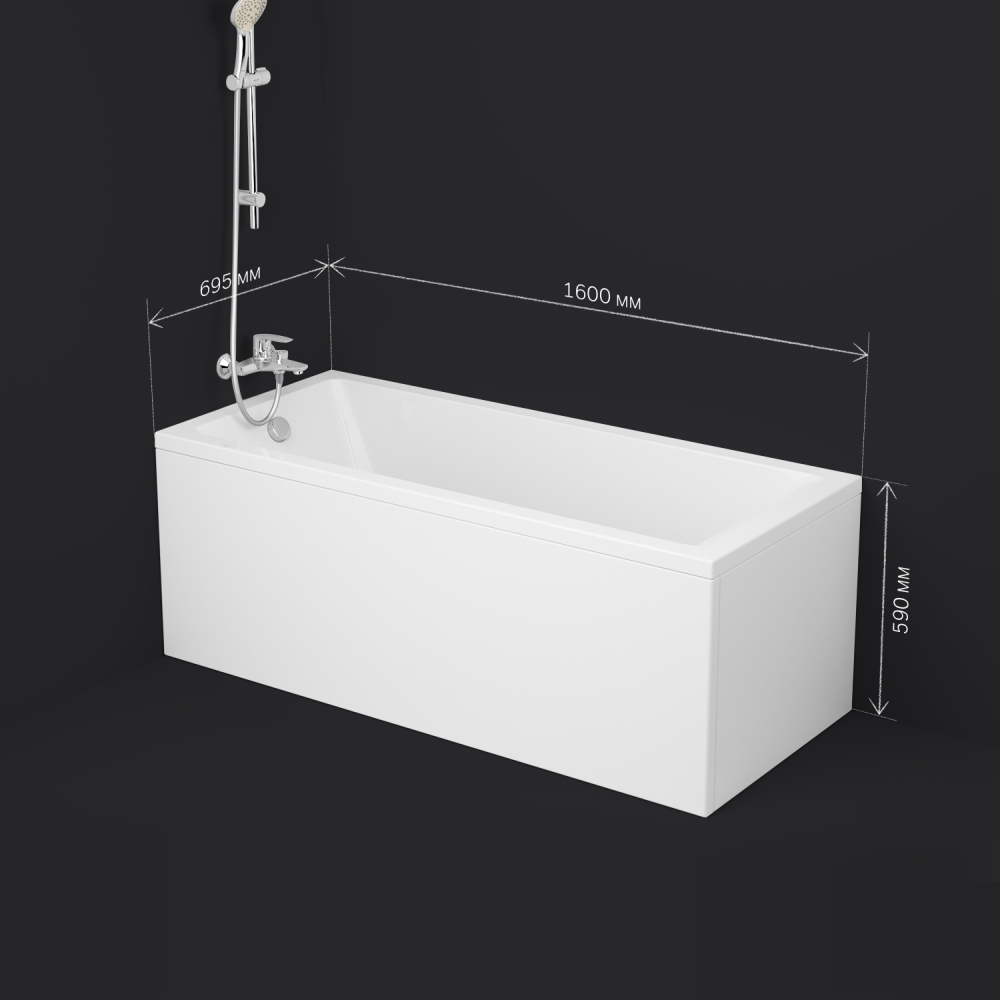 Акриловая ванна белая 160x70см Am.pm Gem W93A-160-070W-A
