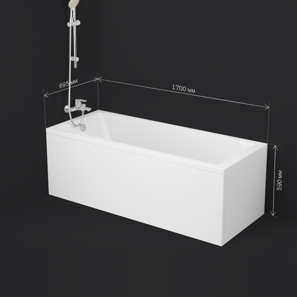 Акриловая ванна белая 170x70см Am.pm Gem W93A-170-070W-A