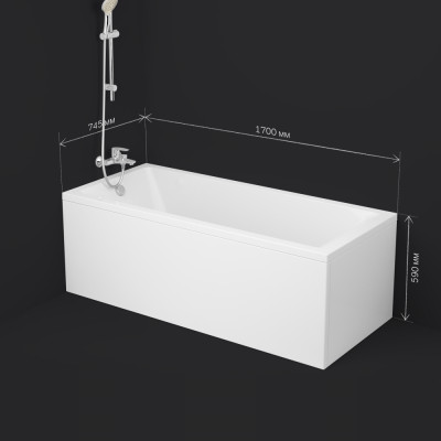 Акриловая ванна белая 170x75см Am.pm Gem W93A-170-075W-A