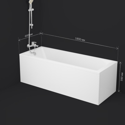 Акриловая ванна белая 180x70см Am.pm Gem W93A-180-070W-A