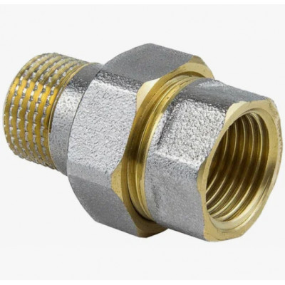 Соединитель латунь никель американка Ду 32 (1 1/4") прямой ВР/НР Aquasfera 9013-04