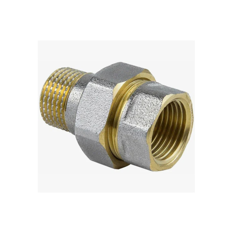 Соединитель латунь никель американка Ду 32 (1 1/4") прямой ВР/НР Aquasfera 9013-04